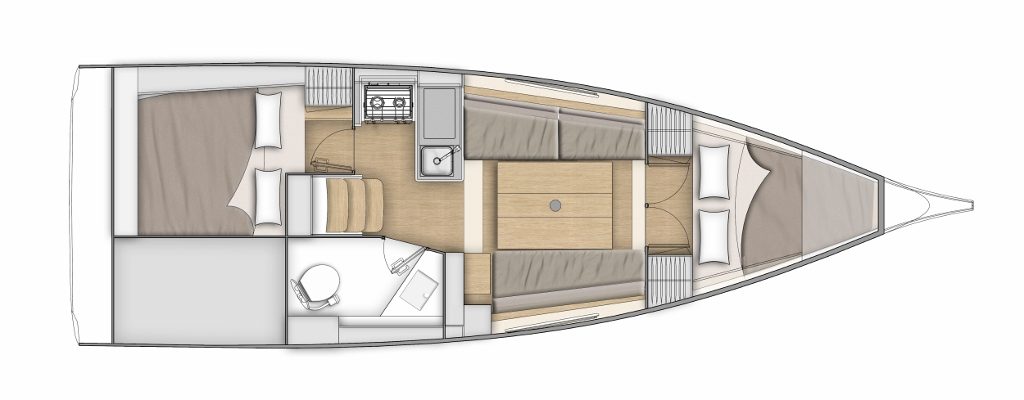 Oceanis 30.1 – 2 Kabinen · 1 Bad