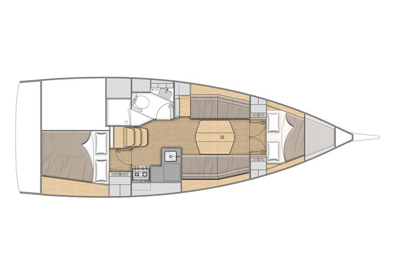 Oceanis 34.1 – 2 Kabinen · 1 Bad