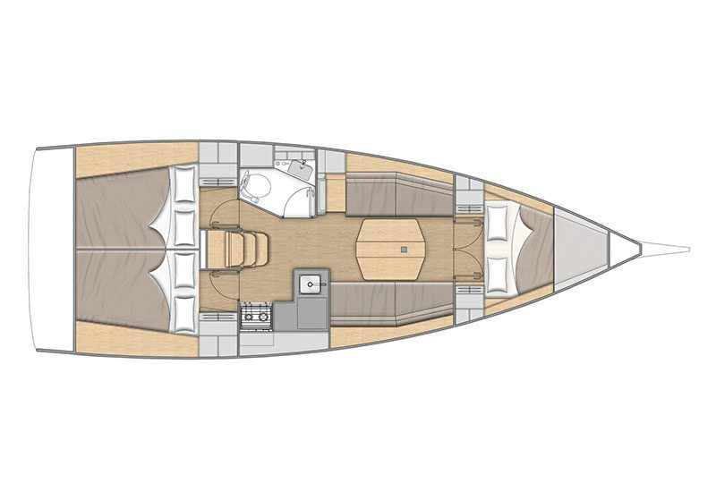 Oceanis 34.1 – 3 Kabinen · 1 Bad