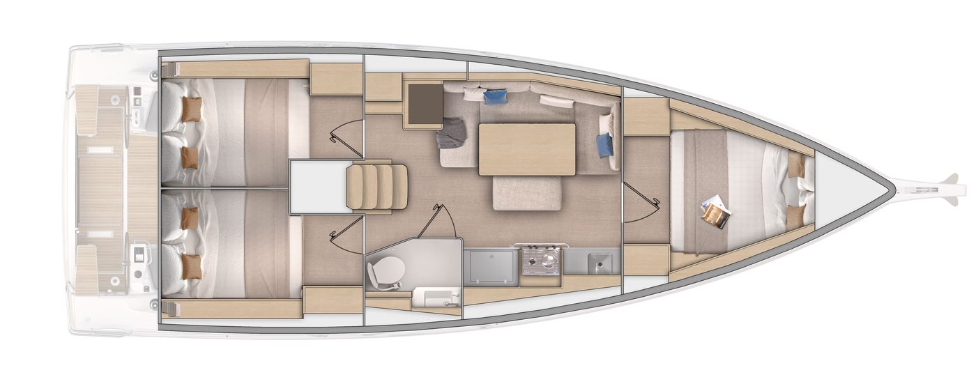 Oceanis 37.1 – 3 Kabinen · 1 Bad