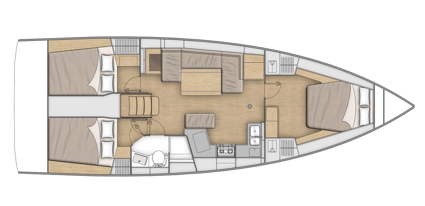 Oceanis 40.1 – 3 Kabinen · 1 Bad