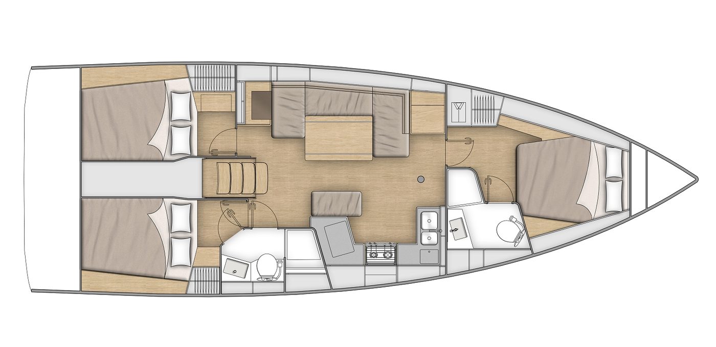 Oceanis 40.1 – 3 Kabinen · 2 Bäder