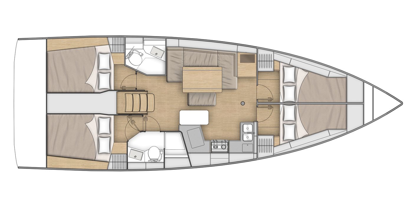 Oceanis 40.1 – 4 Kabinen · 2 Bäder