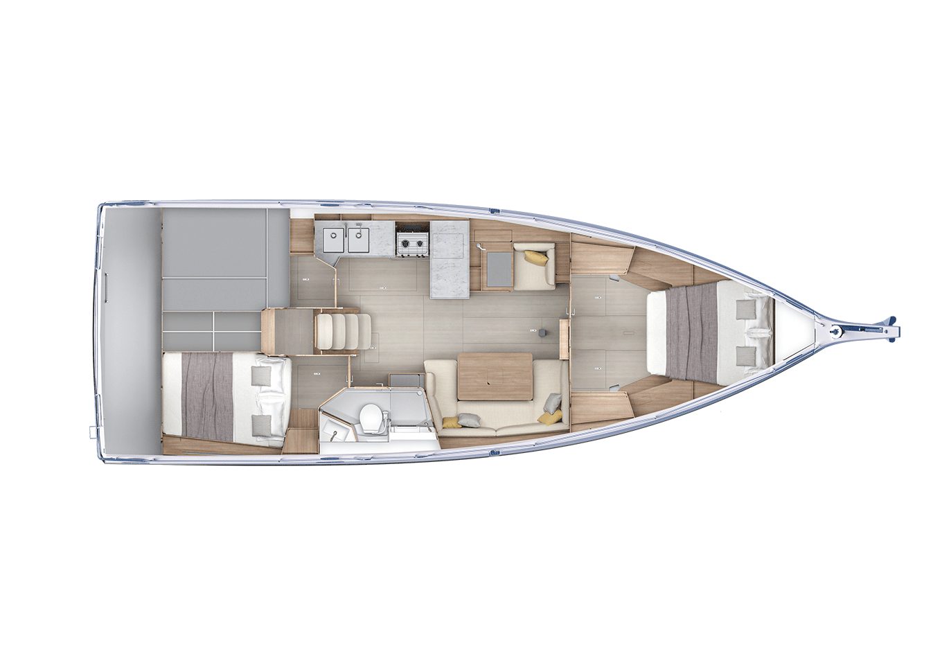 Oceanis 42 – 2 Kabinen · 1 Bad