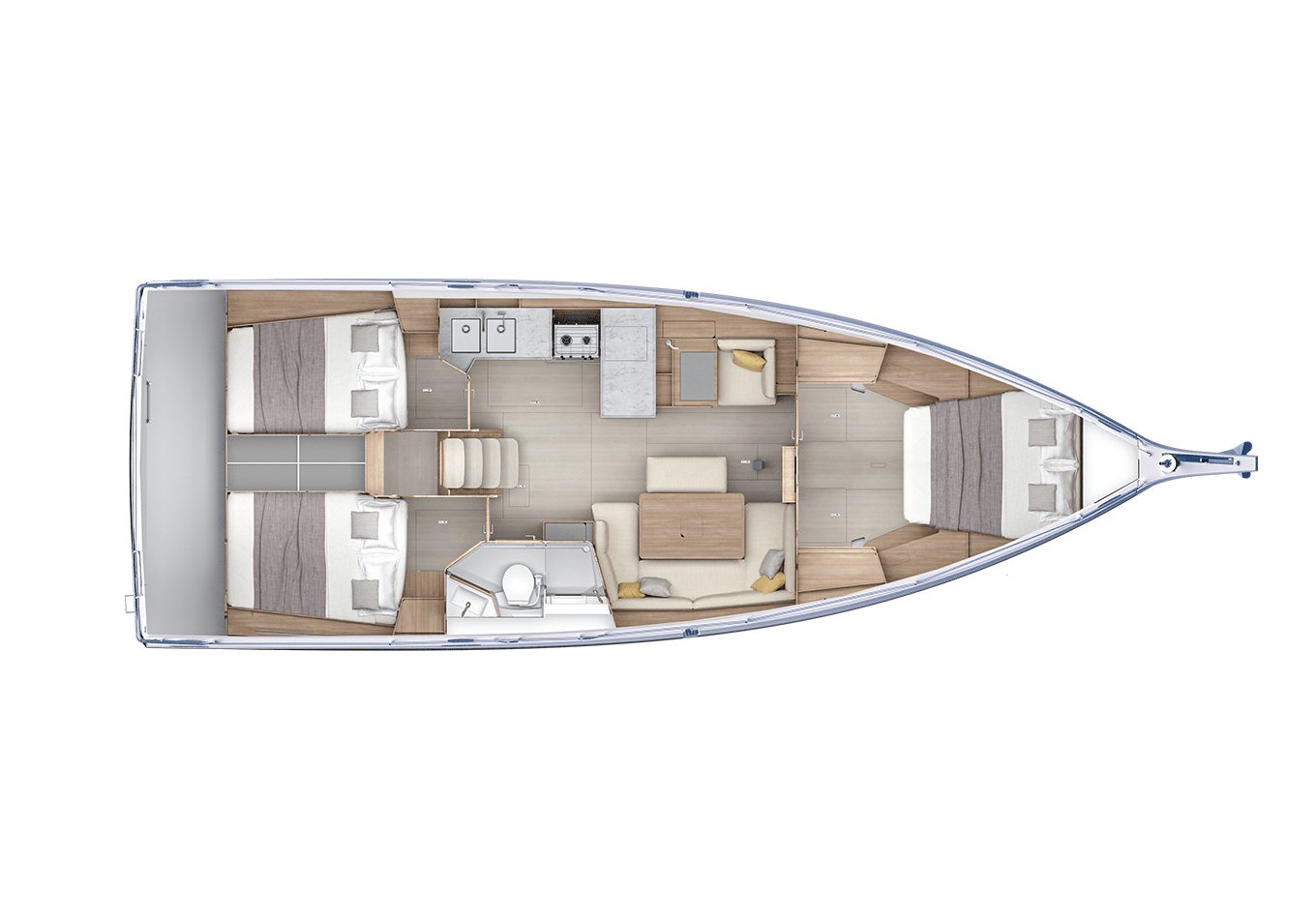 Oceanis 42 – 3 Kabinen · 1 Bad