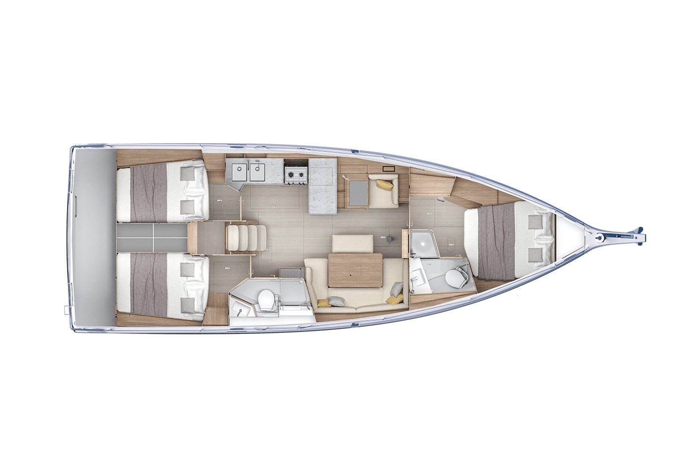 Oceanis 42 – 3 Kabinen · 2 Bäder