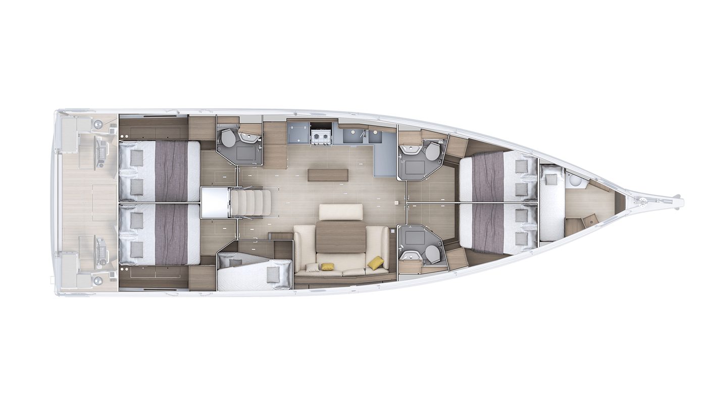 Oceanis 52 – 5 Kabinen · 3 Bäder