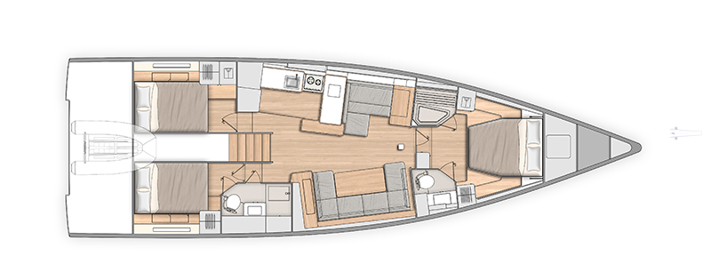 Oceanis Yacht 54 – 3 Kabinen · 2 Bäder