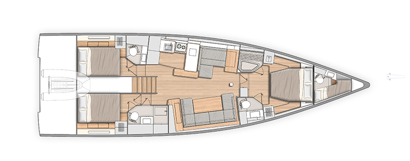 Oceanis Yacht 54 – 3 Kabinen · 3 Bäder