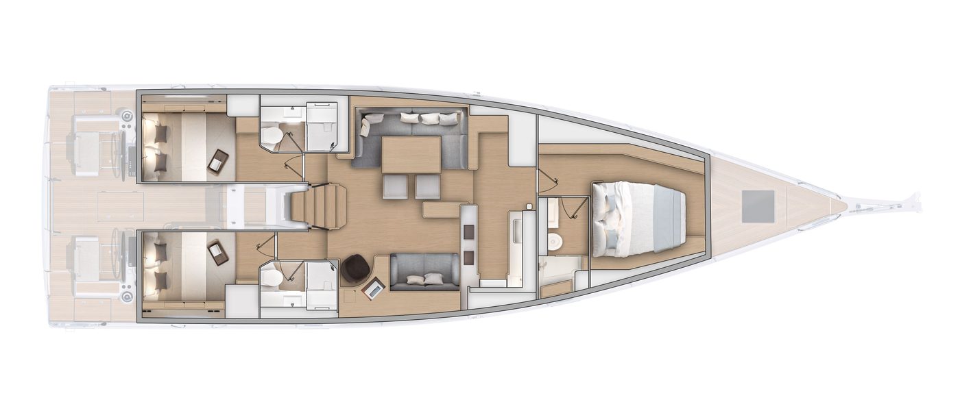 Oceanis Yacht 60 – 3 Kabinen · 3 Bäder