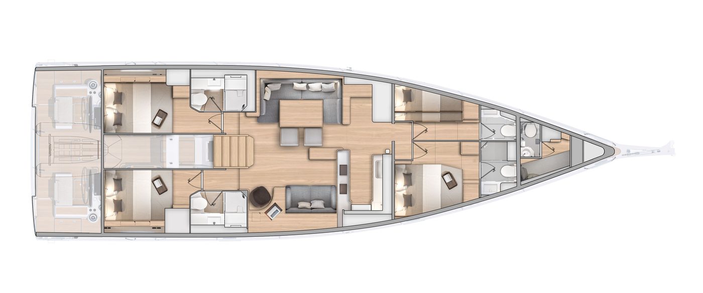 Oceanis Yacht 60 – 4 Kabinen · 4 Bäder